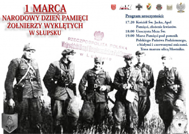 Na zdjęciu widzimy plakat wykorzystujący w grafice zdjęcie żołnierzy oraz zapowiedź obchodów zgodnie z treścią artykułu